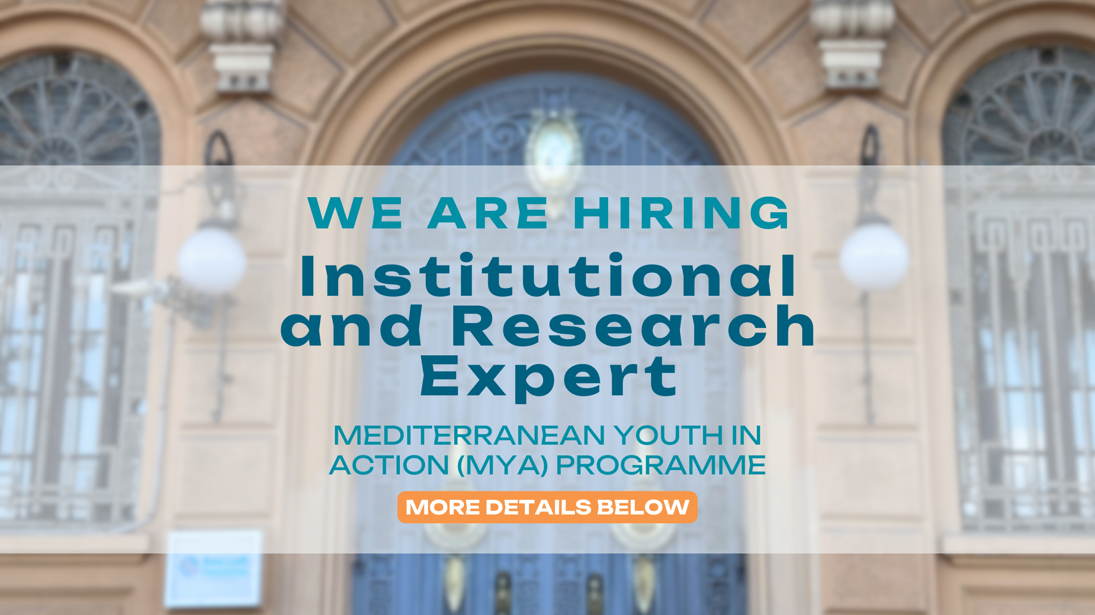  MYA Institutional and Research Expert Vacancy