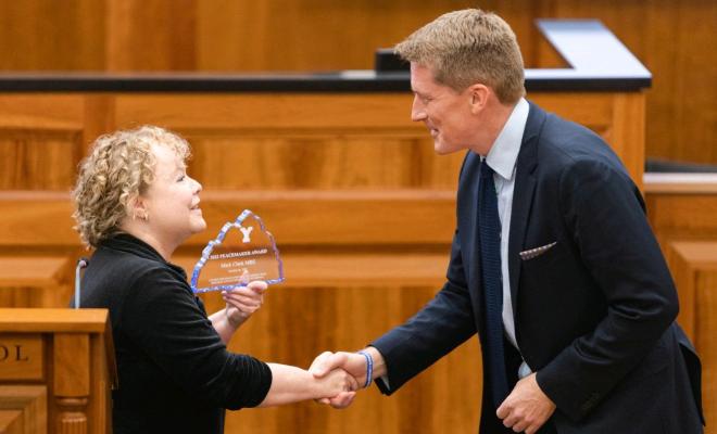 Congratulations to Mr. Mark J.M. Clark, CEO of Generations For Peace - Jordan, for receiving the 2022 Peacemaker Award by Brigham Young University Law School's Center for Peace and Conflict Resolution.